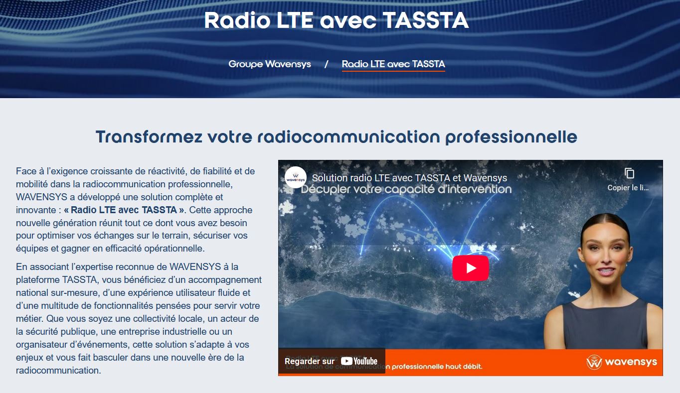 Radio LTE avec TASSTA
