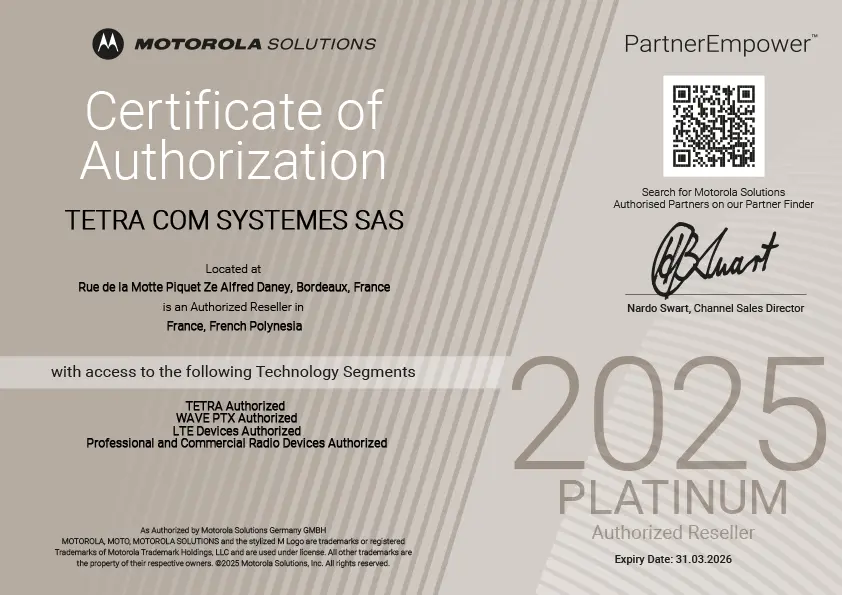 TETRA COM SYSTEMES SAS PartnerEmpower Certificate 2025