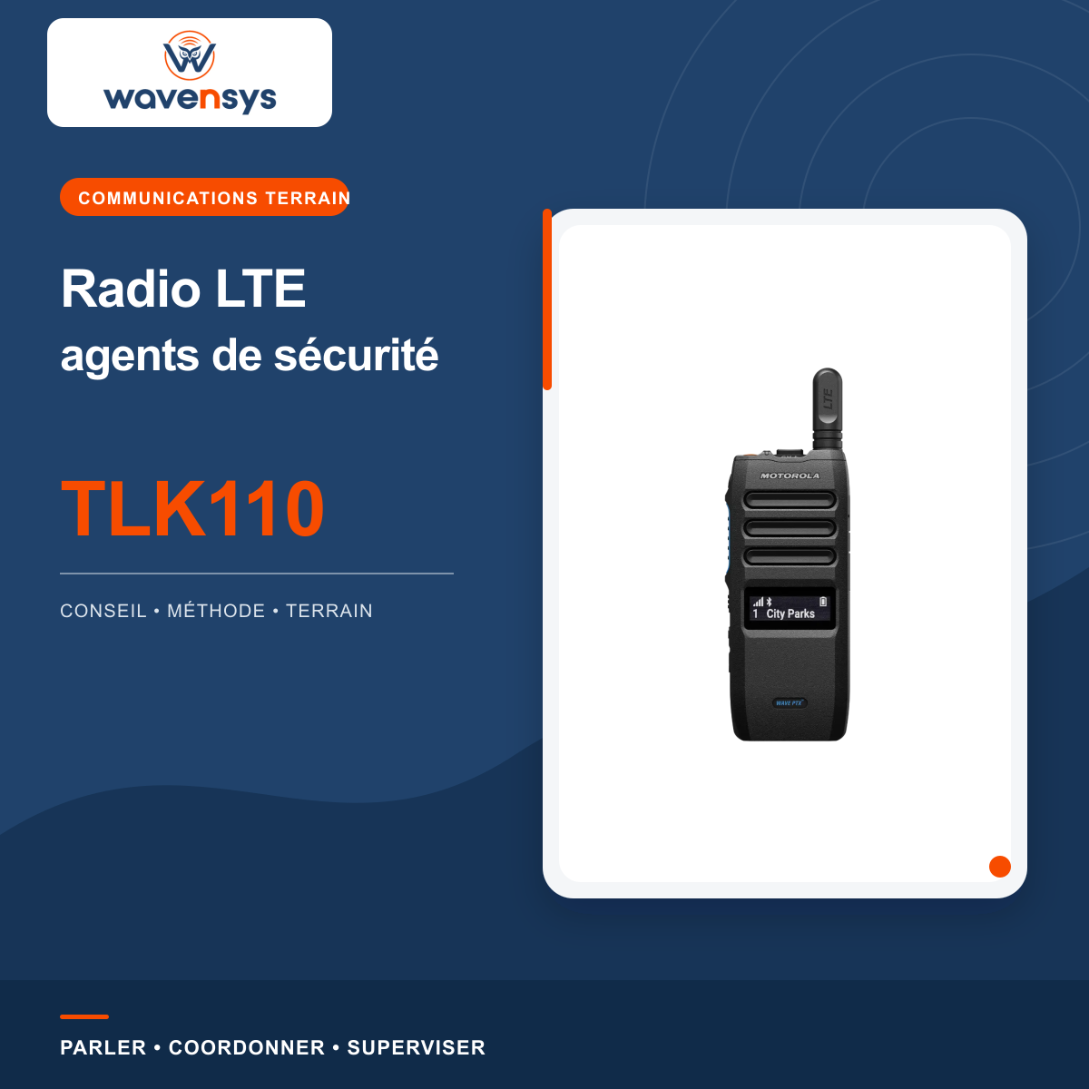 Radio LTE Motorola TLK110 pour agents de sécurité