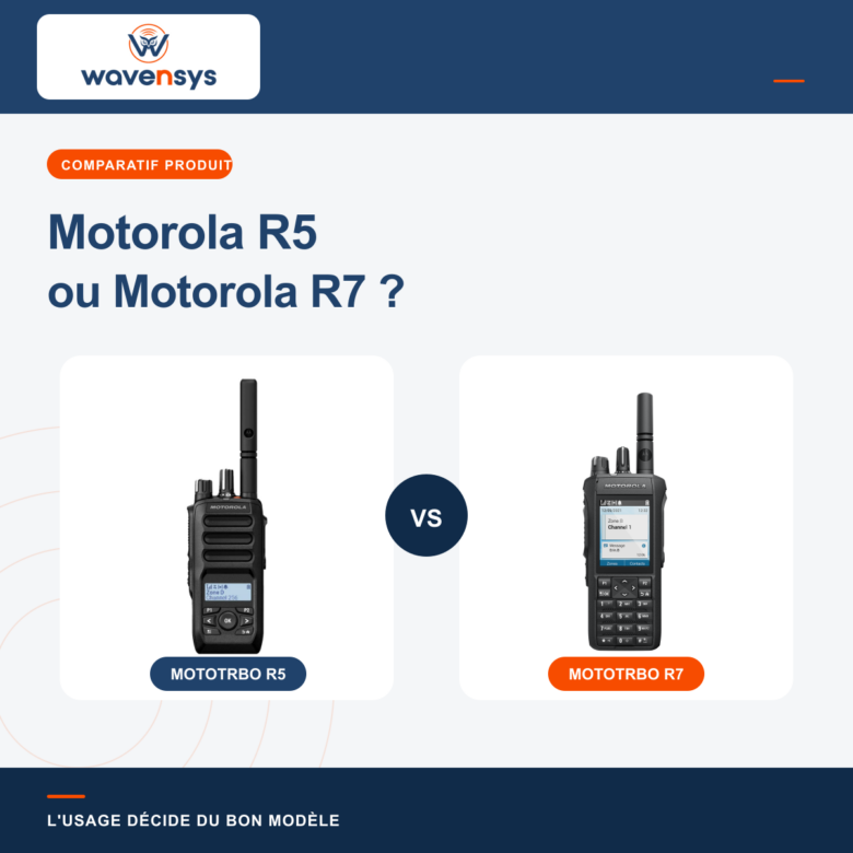 Comparaison des radios Motorola MOTOTRBO R5 et R7